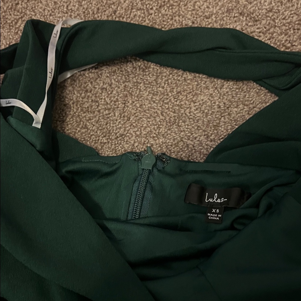Lulu's Deep Green Backless Dress - Picture 2 of 3